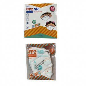 Mascherine FFP2 ragazzo/ragazza (2-8 anni) con certificato CE europeo colore bianco (imballate singolarmente - Scatola da 10 unità)